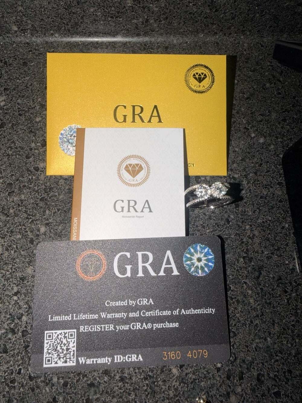 GRA Certified Moissanite Double Band Crossover Ring